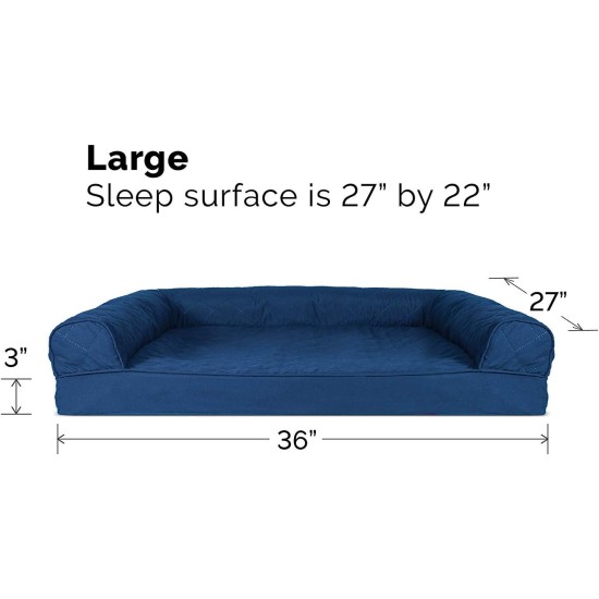 Furhaven Pet Faux Fleece & Chenille Soft Woven Cooling Gel Top Sofa Pet Bed, Jumbo, Cream Furhaven Pet Faux Fleece & Chenille Soft Woven Cooling Gel Top Sofa Pet Bed, Jumbo, Cream