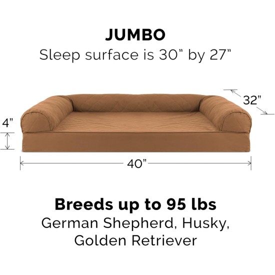 Furhaven Pet Faux Fleece & Chenille Soft Woven Cooling Gel Top Sofa Pet Bed, Jumbo, Cream Furhaven Pet Faux Fleece & Chenille Soft Woven Cooling Gel Top Sofa Pet Bed, Jumbo, Cream
