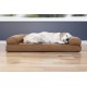 Furhaven Pet Faux Fleece & Chenille Soft Woven Cooling Gel Top Sofa Pet Bed, Jumbo, Cream Furhaven Pet Faux Fleece & Chenille Soft Woven Cooling Gel Top Sofa Pet Bed, Jumbo, Cream