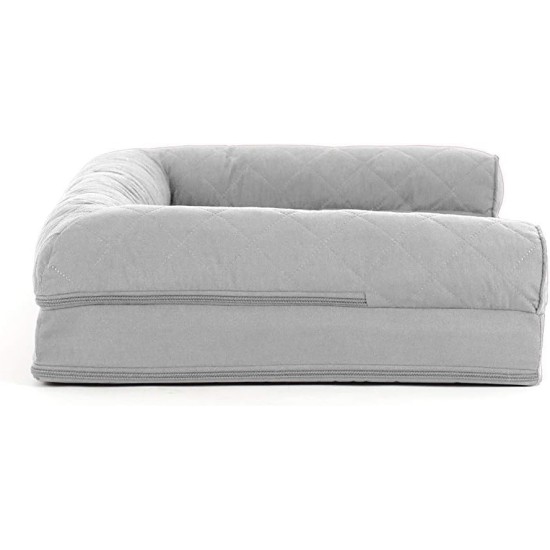 Furhaven Pet Faux Fleece & Chenille Soft Woven Cooling Gel Top Sofa Pet Bed, Jumbo, Cream Furhaven Pet Faux Fleece & Chenille Soft Woven Cooling Gel Top Sofa Pet Bed, Jumbo, Cream