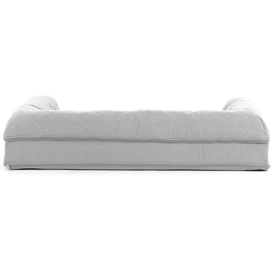 Furhaven Pet Faux Fleece & Chenille Soft Woven Cooling Gel Top Sofa Pet Bed, Jumbo, Cream Furhaven Pet Faux Fleece & Chenille Soft Woven Cooling Gel Top Sofa Pet Bed, Jumbo, Cream