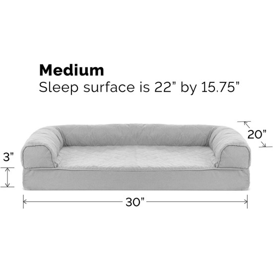 Furhaven Pet Faux Fleece & Chenille Soft Woven Cooling Gel Top Sofa Pet Bed, Jumbo, Cream Furhaven Pet Faux Fleece & Chenille Soft Woven Cooling Gel Top Sofa Pet Bed, Jumbo, Cream