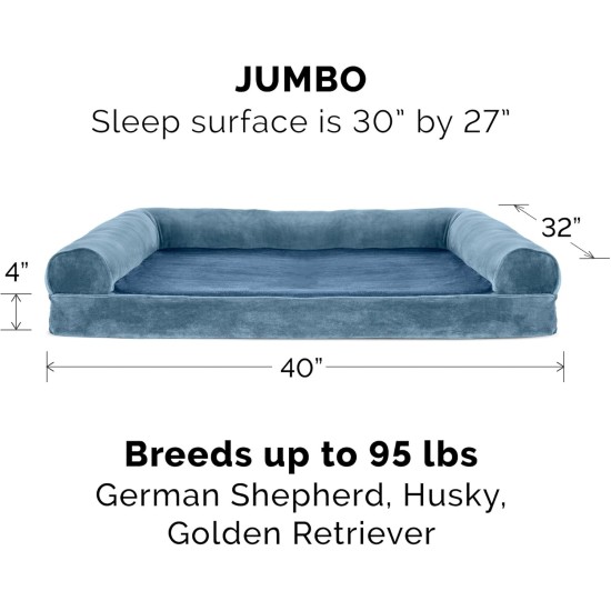Furhaven Pet Faux Fleece & Chenille Soft Woven Cooling Gel Top Sofa Pet Bed, Jumbo, Cream Furhaven Pet Faux Fleece & Chenille Soft Woven Cooling Gel Top Sofa Pet Bed, Jumbo, Cream