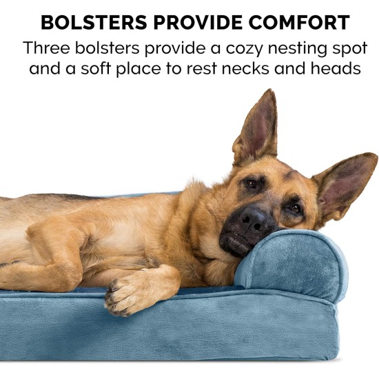 Furhaven Pet Faux Fleece & Chenille Soft Woven Cooling Gel Top Sofa Pet Bed, Jumbo, Cream Furhaven Pet Faux Fleece & Chenille Soft Woven Cooling Gel Top Sofa Pet Bed, Jumbo, Cream