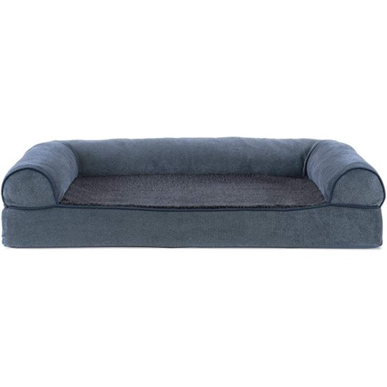 Furhaven Pet Faux Fleece & Chenille Soft Woven Cooling Gel Top Sofa Pet Bed, Jumbo, Cream Furhaven Pet Faux Fleece & Chenille Soft Woven Cooling Gel Top Sofa Pet Bed, Jumbo, Cream