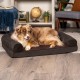 Furhaven Pet Faux Fleece & Chenille Soft Woven Cooling Gel Top Sofa Pet Bed, Jumbo, Cream Furhaven Pet Faux Fleece & Chenille Soft Woven Cooling Gel Top Sofa Pet Bed, Jumbo, Cream