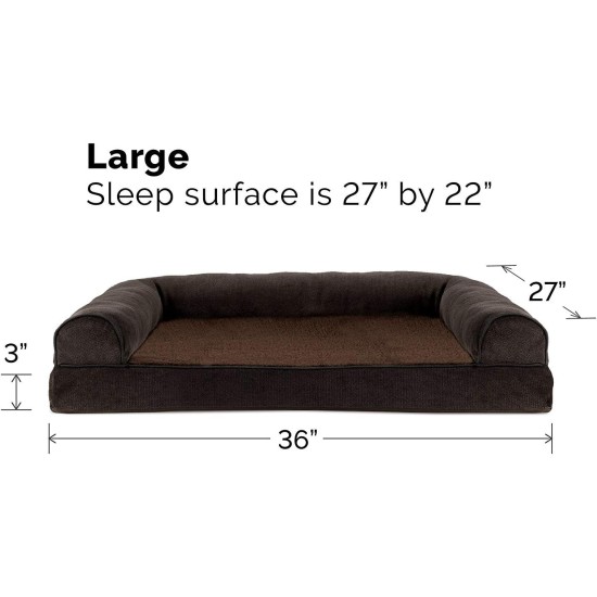 Furhaven Pet Faux Fleece & Chenille Soft Woven Cooling Gel Top Sofa Pet Bed, Jumbo, Cream Furhaven Pet Faux Fleece & Chenille Soft Woven Cooling Gel Top Sofa Pet Bed, Jumbo, Cream