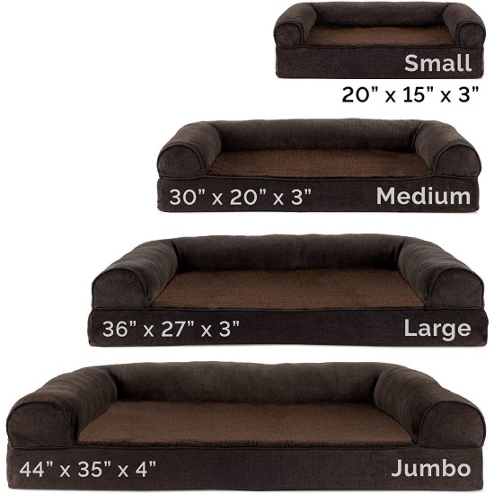 Furhaven Pet Faux Fleece & Chenille Soft Woven Cooling Gel Top Sofa Pet Bed, Jumbo, Cream Furhaven Pet Faux Fleece & Chenille Soft Woven Cooling Gel Top Sofa Pet Bed, Jumbo, Cream