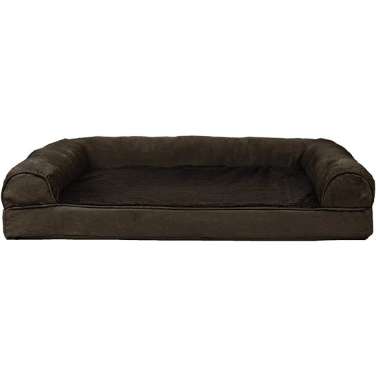 Furhaven Pet Faux Fleece & Chenille Soft Woven Cooling Gel Top Sofa Pet Bed, Jumbo, Cream Furhaven Pet Faux Fleece & Chenille Soft Woven Cooling Gel Top Sofa Pet Bed, Jumbo, Cream