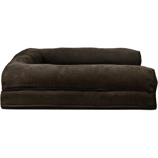 Furhaven Pet Faux Fleece & Chenille Soft Woven Cooling Gel Top Sofa Pet Bed, Jumbo, Cream Furhaven Pet Faux Fleece & Chenille Soft Woven Cooling Gel Top Sofa Pet Bed, Jumbo, Cream