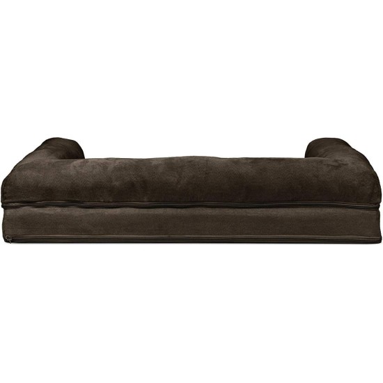 Furhaven Pet Faux Fleece & Chenille Soft Woven Cooling Gel Top Sofa Pet Bed, Jumbo, Cream Furhaven Pet Faux Fleece & Chenille Soft Woven Cooling Gel Top Sofa Pet Bed, Jumbo, Cream