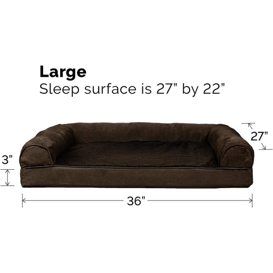 Furhaven Pet Faux Fleece & Chenille Soft Woven Cooling Gel Top Sofa Pet Bed, Jumbo, Cream Furhaven Pet Faux Fleece & Chenille Soft Woven Cooling Gel Top Sofa Pet Bed, Jumbo, Cream