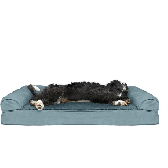 Furhaven Pet Faux Fleece & Chenille Soft Woven Cooling Gel Top Sofa Pet Bed, Jumbo, Cream Furhaven Pet Faux Fleece & Chenille Soft Woven Cooling Gel Top Sofa Pet Bed, Jumbo, Cream