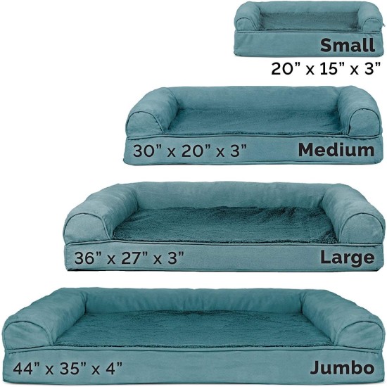 Furhaven Pet Faux Fleece & Chenille Soft Woven Cooling Gel Top Sofa Pet Bed, Jumbo, Cream Furhaven Pet Faux Fleece & Chenille Soft Woven Cooling Gel Top Sofa Pet Bed, Jumbo, Cream