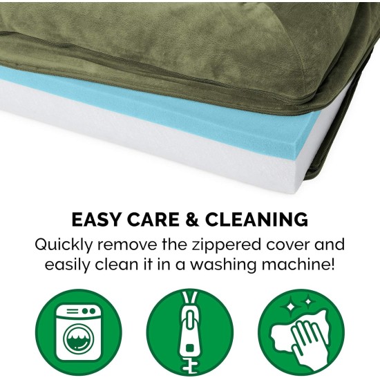 Furhaven Pet Faux Fleece & Chenille Soft Woven Cooling Gel Top Sofa Pet Bed, Jumbo, Cream Furhaven Pet Faux Fleece & Chenille Soft Woven Cooling Gel Top Sofa Pet Bed, Jumbo, Cream