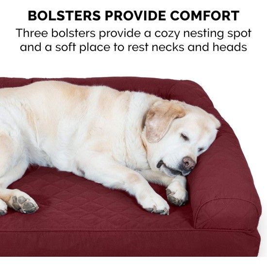 Furhaven Pet Faux Fleece & Chenille Soft Woven Cooling Gel Top Sofa Pet Bed, Jumbo, Cream Furhaven Pet Faux Fleece & Chenille Soft Woven Cooling Gel Top Sofa Pet Bed, Jumbo, Cream