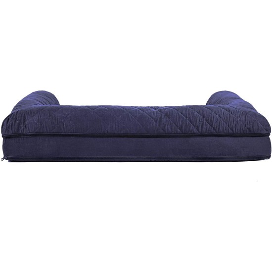 Furhaven Pet Faux Fleece & Chenille Soft Woven Cooling Gel Top Sofa Pet Bed, Jumbo, Cream Furhaven Pet Faux Fleece & Chenille Soft Woven Cooling Gel Top Sofa Pet Bed, Jumbo, Cream