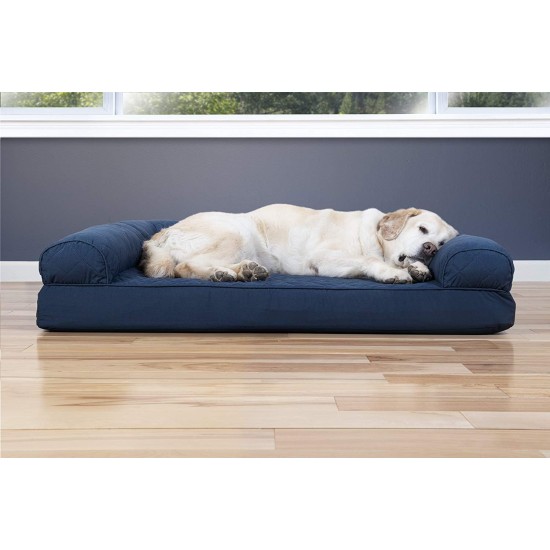 Furhaven Pet Faux Fleece & Chenille Soft Woven Cooling Gel Top Sofa Pet Bed, Jumbo, Cream Furhaven Pet Faux Fleece & Chenille Soft Woven Cooling Gel Top Sofa Pet Bed, Jumbo, Cream