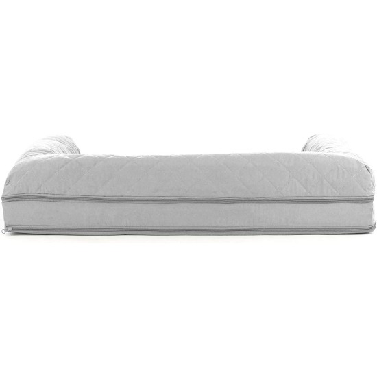 Furhaven Pet Faux Fleece & Chenille Soft Woven Cooling Gel Top Sofa Pet Bed, Jumbo, Cream Furhaven Pet Faux Fleece & Chenille Soft Woven Cooling Gel Top Sofa Pet Bed, Jumbo, Cream