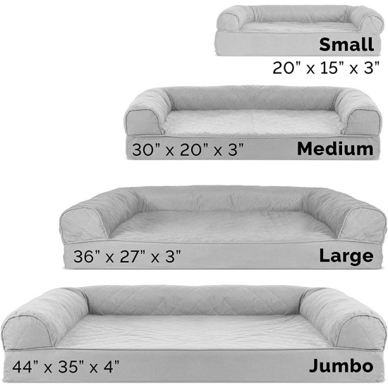 Furhaven Pet Faux Fleece & Chenille Soft Woven Cooling Gel Top Sofa Pet Bed, Jumbo, Cream Furhaven Pet Faux Fleece & Chenille Soft Woven Cooling Gel Top Sofa Pet Bed, Jumbo, Cream