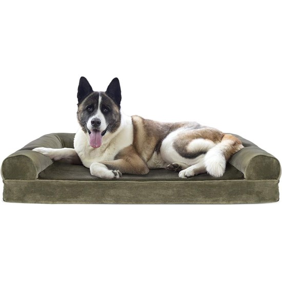 Furhaven Pet Faux Fleece & Chenille Soft Woven Cooling Gel Top Sofa Pet Bed, Jumbo, Cream Furhaven Pet Faux Fleece & Chenille Soft Woven Cooling Gel Top Sofa Pet Bed, Jumbo, Cream