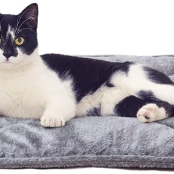 Furhaven Pet Heating Pad | ThermaNAP Faux Fur Self-Warming Cat Bed, Gray Furhaven Pet Heating Pad | ThermaNAP Faux Fur Self-Warming Cat Bed, Gray