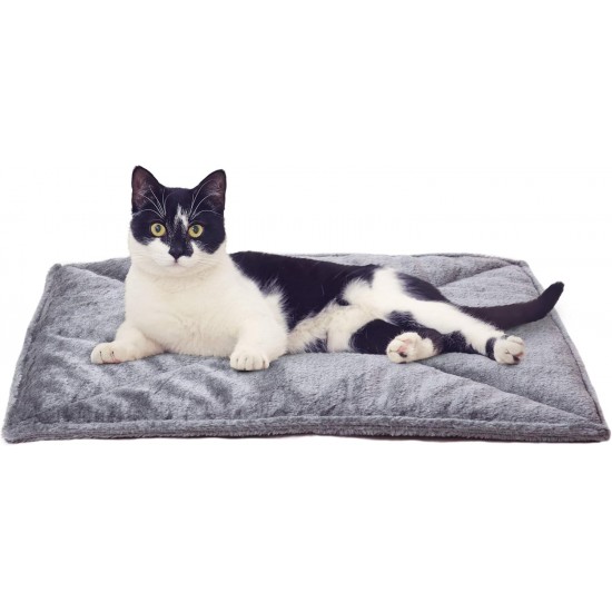 Furhaven Pet Heating Pad | ThermaNAP Faux Fur Self-Warming Cat Bed, Gray Furhaven Pet Heating Pad | ThermaNAP Faux Fur Self-Warming Cat Bed, Gray