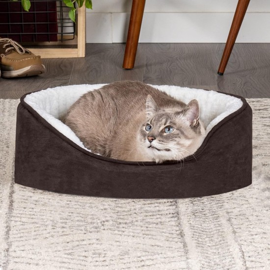 Furhaven Pet NAP Pet Bed Orthopedic Oval Egg-Crate Lounger Dog Bed or Cat Bed, Small, Espresso Furhaven Pet NAP Pet Bed Orthopedic Oval Egg-Crate Lounger Dog Bed or Cat Bed, Small, Espresso
