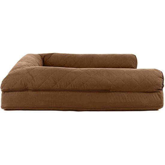 Furhaven Pet Quilted Cooling Gel Top Sofa Pet Bed, Jumbo, Navy Furhaven Pet Quilted Cooling Gel Top Sofa Pet Bed, Jumbo, Navy