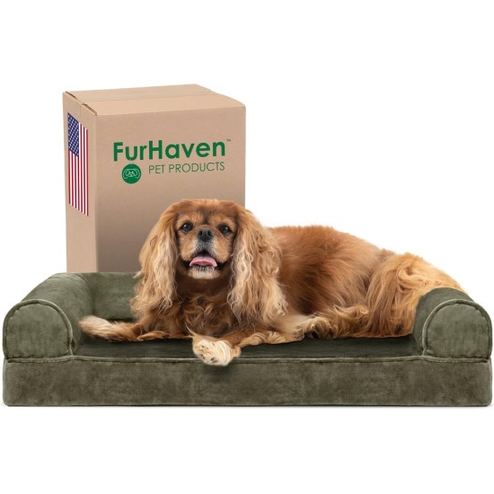 Furhaven Pet Quilted Cooling Gel Top Sofa Pet Bed, Jumbo, Navy Furhaven Pet Quilted Cooling Gel Top Sofa Pet Bed, Jumbo, Navy