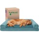 Furhaven Pet Quilted Cooling Gel Top Sofa Pet Bed, Jumbo, Navy