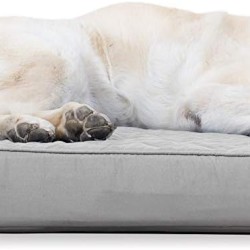 Furhaven Pet Quilted Cooling Gel Top Sofa Pet Bed, Jumbo, Silver Gray Furhaven Pet Quilted Cooling Gel Top Sofa Pet Bed, Jumbo, Silver Gray