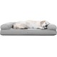 Furhaven Pet Quilted Cooling Gel Top Sofa Pet Bed, Jumbo, Silver Gray