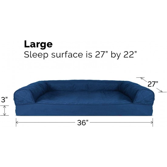 Furhaven Pet Quilted Cooling Gel Top Sofa Pet Bed, Large, Silver Gray Furhaven Pet Quilted Cooling Gel Top Sofa Pet Bed, Large, Silver Gray