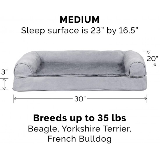 Furhaven Pet Quilted Cooling Gel Top Sofa Pet Bed, Large, Silver Gray Furhaven Pet Quilted Cooling Gel Top Sofa Pet Bed, Large, Silver Gray