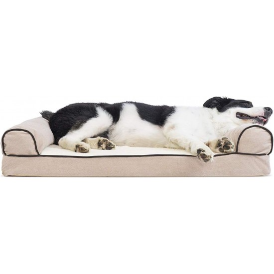 Furhaven Pet Quilted Cooling Gel Top Sofa Pet Bed, Large, Silver Gray Furhaven Pet Quilted Cooling Gel Top Sofa Pet Bed, Large, Silver Gray