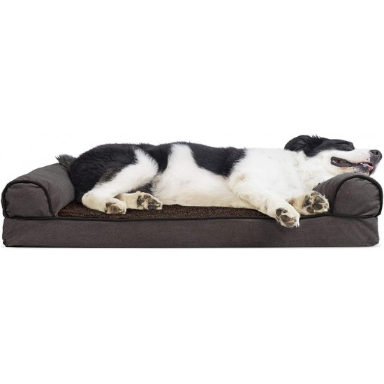Furhaven Pet Quilted Cooling Gel Top Sofa Pet Bed, Large, Silver Gray Furhaven Pet Quilted Cooling Gel Top Sofa Pet Bed, Large, Silver Gray