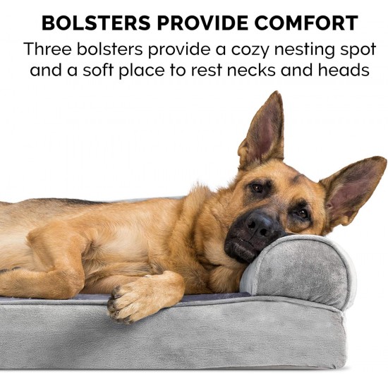Furhaven Pet Quilted Cooling Gel Top Sofa Pet Bed, Large, Silver Gray Furhaven Pet Quilted Cooling Gel Top Sofa Pet Bed, Large, Silver Gray