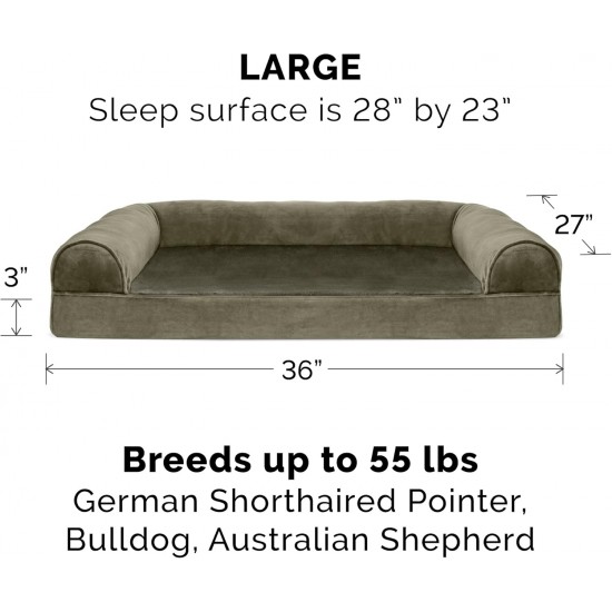 Furhaven Pet Quilted Cooling Gel Top Sofa Pet Bed, Large, Silver Gray Furhaven Pet Quilted Cooling Gel Top Sofa Pet Bed, Large, Silver Gray