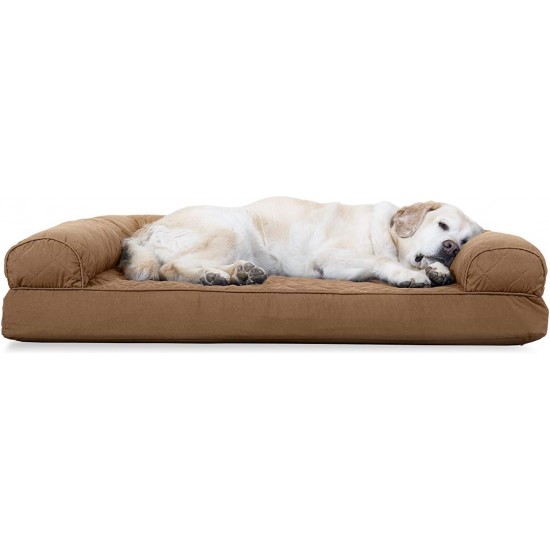 Furhaven Pet Quilted Cooling Gel Top Sofa Pet Bed, Large, Silver Gray Furhaven Pet Quilted Cooling Gel Top Sofa Pet Bed, Large, Silver Gray