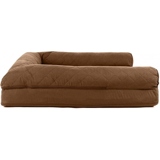 Furhaven Pet Quilted Cooling Gel Top Sofa Pet Bed, Large, Silver Gray Furhaven Pet Quilted Cooling Gel Top Sofa Pet Bed, Large, Silver Gray