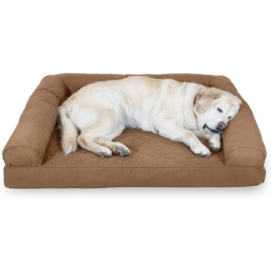 Furhaven Pet Quilted Cooling Gel Top Sofa Pet Bed, Large, Silver Gray Furhaven Pet Quilted Cooling Gel Top Sofa Pet Bed, Large, Silver Gray
