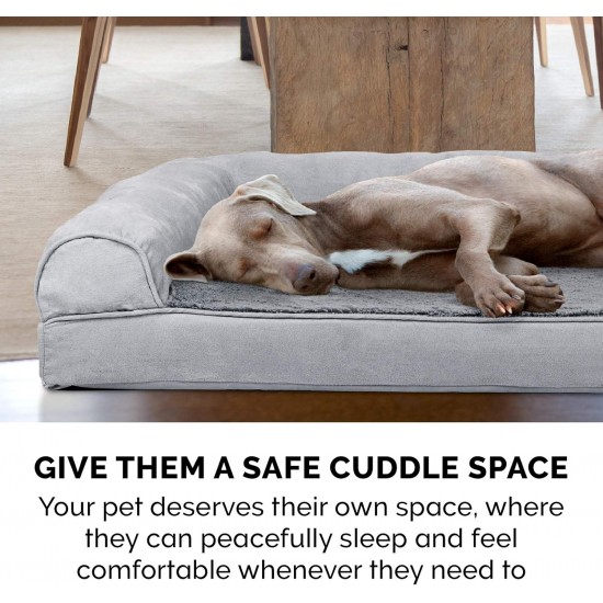 Furhaven Pet Quilted Cooling Gel Top Sofa Pet Bed, Large, Silver Gray Furhaven Pet Quilted Cooling Gel Top Sofa Pet Bed, Large, Silver Gray