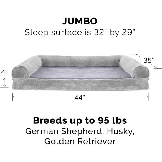 Furhaven Pet Quilted Cooling Gel Top Sofa Pet Bed, Large, Silver Gray Furhaven Pet Quilted Cooling Gel Top Sofa Pet Bed, Large, Silver Gray