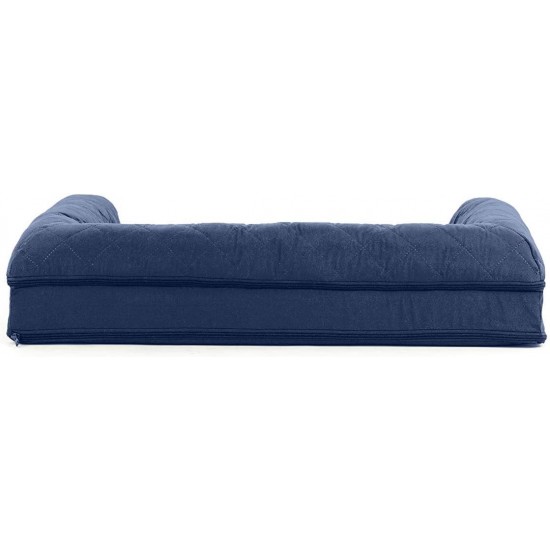 Furhaven Pet Quilted Cooling Gel Top Sofa Pet Bed, Large, Silver Gray Furhaven Pet Quilted Cooling Gel Top Sofa Pet Bed, Large, Silver Gray