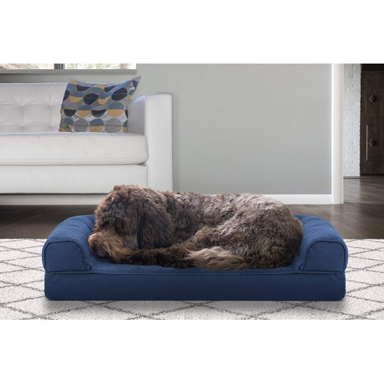 Furhaven Pet Quilted Cooling Gel Top Sofa Pet Bed, Large, Silver Gray Furhaven Pet Quilted Cooling Gel Top Sofa Pet Bed, Large, Silver Gray