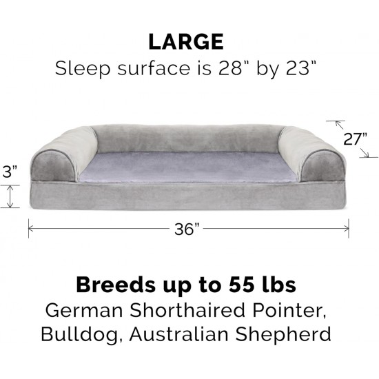 Furhaven Pet Quilted Cooling Gel Top Sofa Pet Bed, Large, Silver Gray Furhaven Pet Quilted Cooling Gel Top Sofa Pet Bed, Large, Silver Gray