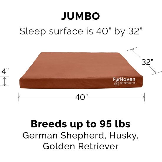 Furhaven Pet Ultra Plush Deluxe Egg-Crate Orthopedic Mat Dog Bed with Water-Resistant Base, Medium, Chocolate Furhaven Pet Ultra Plush Deluxe Egg-Crate Orthopedic Mat Dog Bed with Water-Resistant Base, Medium, Chocolate