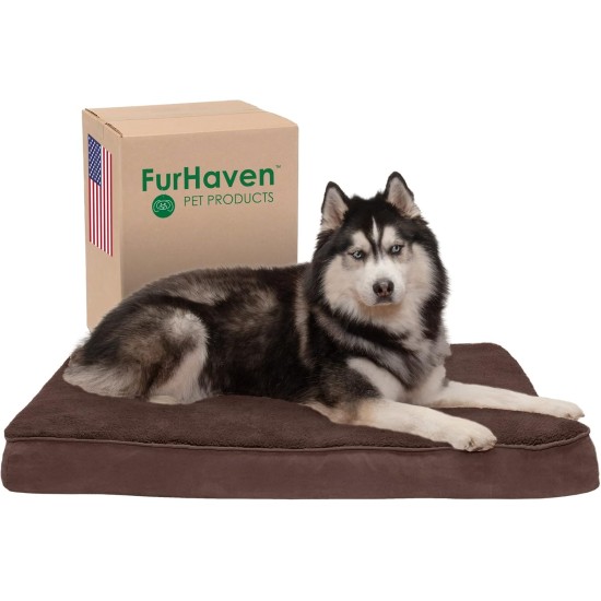Furhaven Pet Ultra Plush Deluxe Egg-Crate Orthopedic Mat Dog Bed with Water-Resistant Base, Medium, Chocolate Furhaven Pet Ultra Plush Deluxe Egg-Crate Orthopedic Mat Dog Bed with Water-Resistant Base, Medium, Chocolate