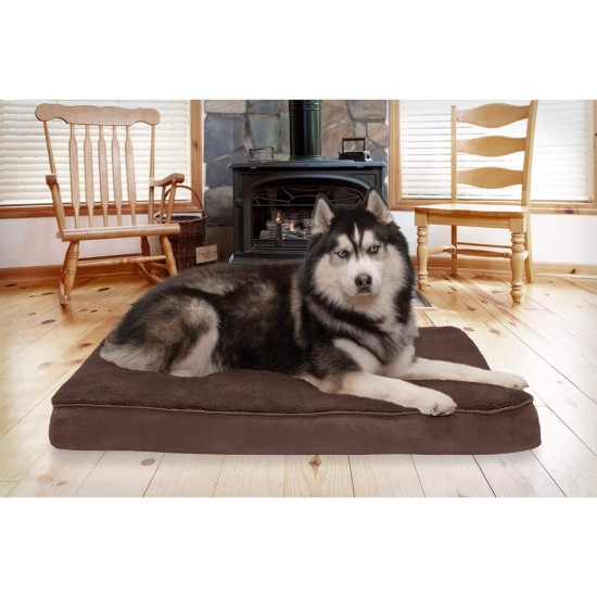 Furhaven Pet Ultra Plush Deluxe Egg-Crate Orthopedic Mat Dog Bed with Water-Resistant Base, Medium, Chocolate Furhaven Pet Ultra Plush Deluxe Egg-Crate Orthopedic Mat Dog Bed with Water-Resistant Base, Medium, Chocolate